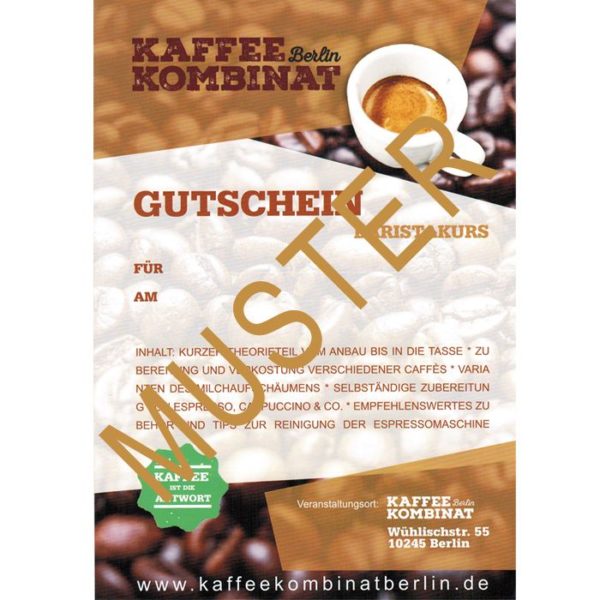 Baristakurs Basic KaffeeKombinatBerlin Gutschein