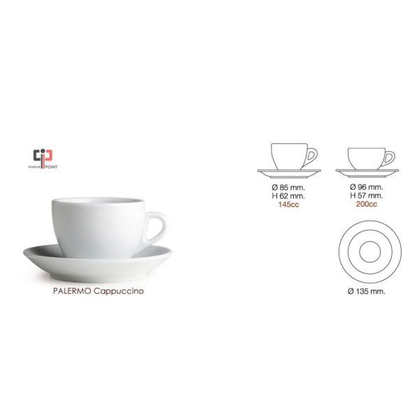Cappuccinotasse Nuova Point Palermo 200ml weiss